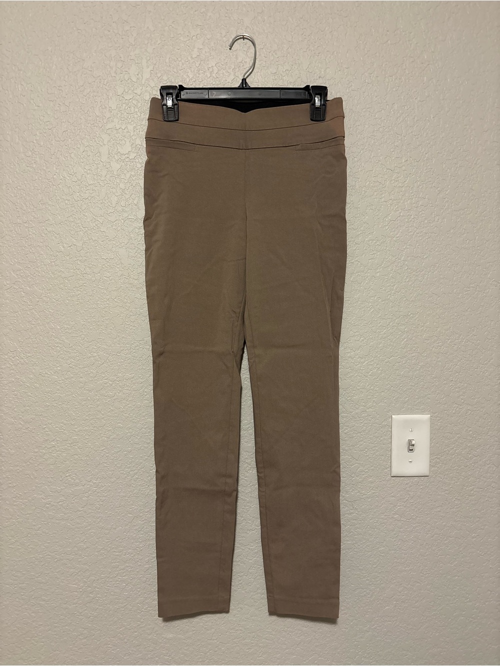 Takara Slim Pull-On Pants in Taupe Brown